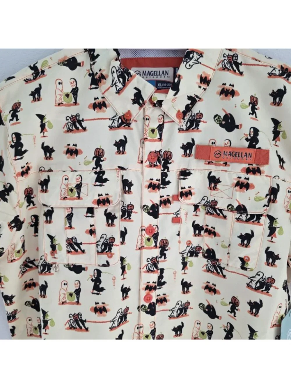 Magellan Boys‎ XL 18-20 Halloween Fishing Shirt Button Up